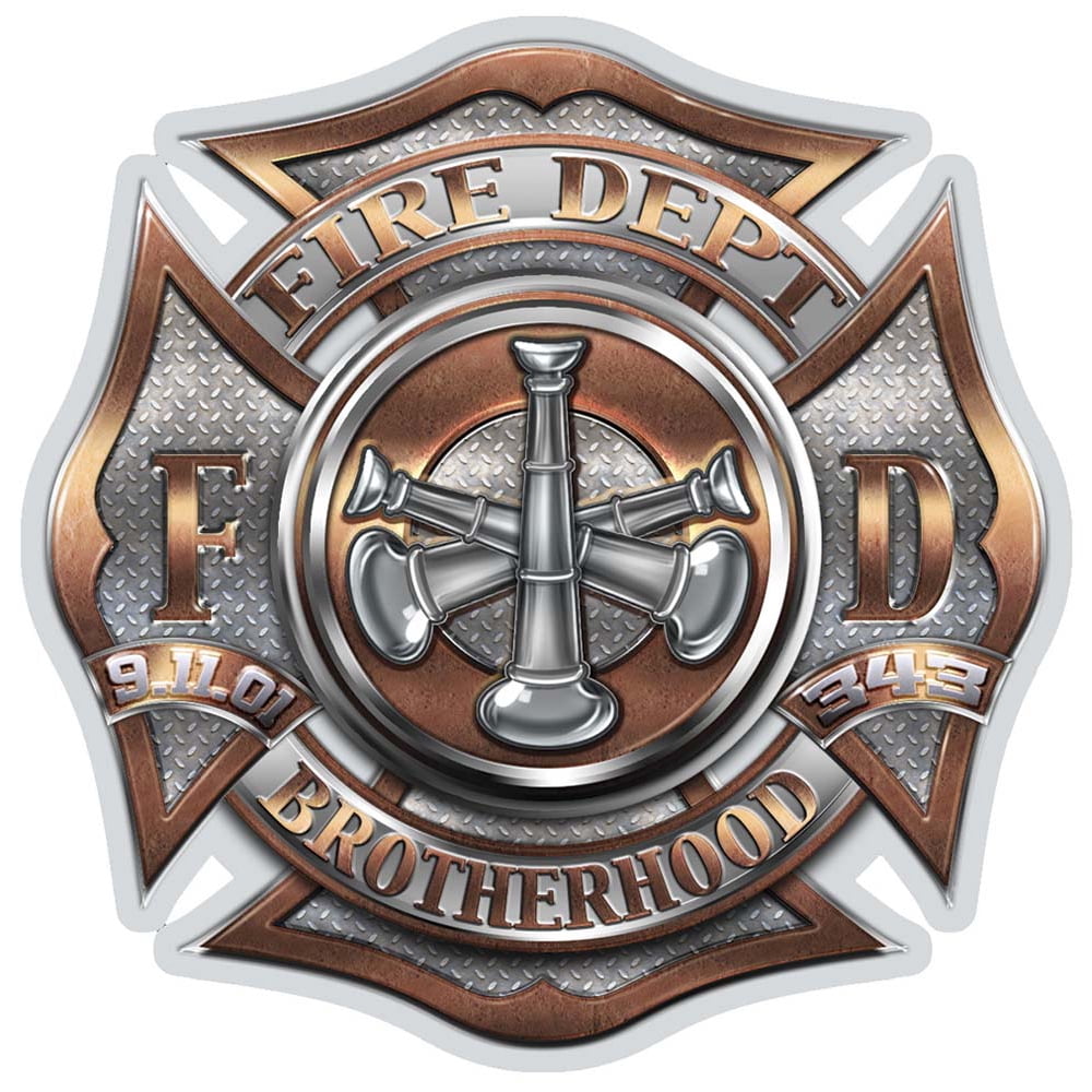 Firefighter 3 Bugle Ranking 2In Reflective Decal