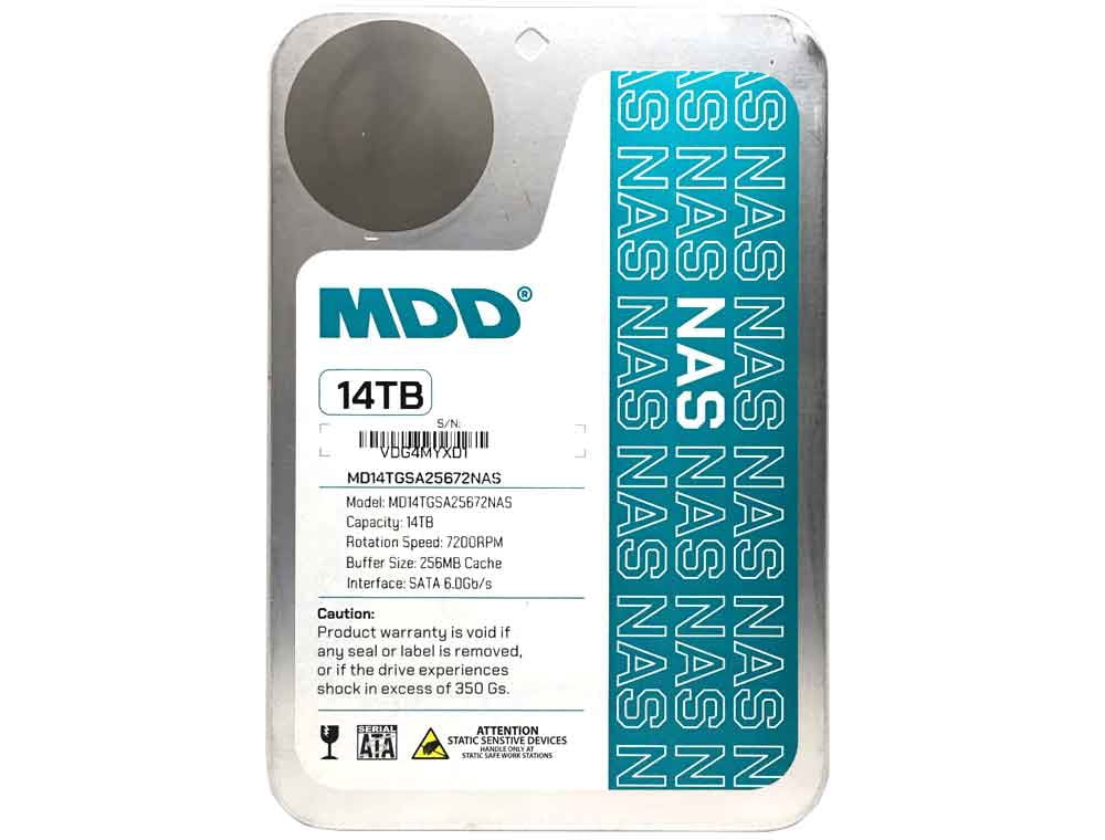 MDD 14TB 7200 RPM 256MB Cache SATA 6.0Gb/s 3.5" Internal Hard Drive for NAS Network Storage (MD14TSATA25672NAS)