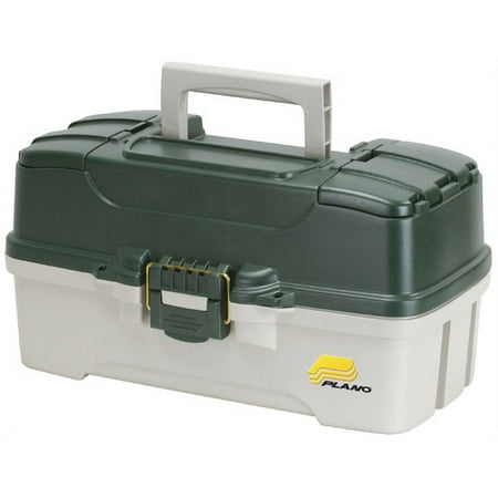 3 Tray Green Metallic/Off White Tackle Box 3 Cantilever Trays With Each