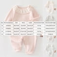 thumbnail image 4 of CAUYDY Newborn Girls Clothes Baby Romper Preemie Long Sleeved Pajamas Fall Winter Infant Girl Bodysuit Toddler Sleepers 3-6M 9-12M 18-24M Sizes 3-6 Months,Khaki, 4 of 7
