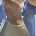 thumbnail image 4 of Collar de piedra lunar y aguamarina para mujer, diseño de nicho, colgante ovalado, cadena de hueso de serpiente de lujo a la moda, 4 of 6