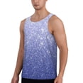 thumbnail image 2 of Gukieu Glittering Blue Purple Print Men's Quick Dry Fitness Vest, Round Neck Sleeveless Fitness Bodybuilding Top-X-Large, 2 of 7