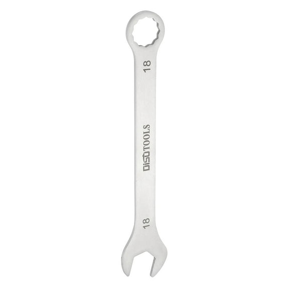 Uxcell Thin Combination Wrench Metric 18mm 6-Point Ended Box 15 Degree Offset Open End Stainless Steel