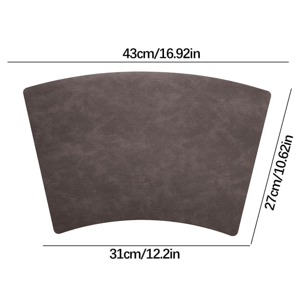 Manteles individuales de cuero resistentes al calor para mesa de comedor, manteles individuales estilo occidental con forma de abanico, resistentes al calor y a las manchas para la protección de