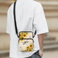 thumbnail image 3 of POLERO Dragonfly Flower Crossbody Bags Polyester Crossbody Purse for Men, 2 Layers Portable Shoulder Bags, 3 of 7