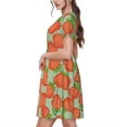 thumbnail image 2 of Naloa Hand Drawn Strawberry Print Womens Summer A-Line Dress with Pockets,Short Sleeve Dresses,Flowy Beach Swing Dress for Vacation Travel, 2 of 6