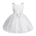 thumbnail image 3 of Yruioon Girls Flower Dress Lace Bowknot Tulle Princess Tutu Dress Wedding Birthday Party Prom Gown White 12, 3 of 5