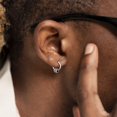 thumbnail image 4 of TANGPOET Viking Runes Bead Hoop Small Earrings for Men Unisex S925 Sterling Silver Huggie Earrings Mens Hypoallergenic Earring for Sensitive Ears, 4 of 6