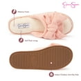 thumbnail image 3 of Jessica Simpson Womens Plush Open Toe Slide On House Slipper with Bow, 3 of 9