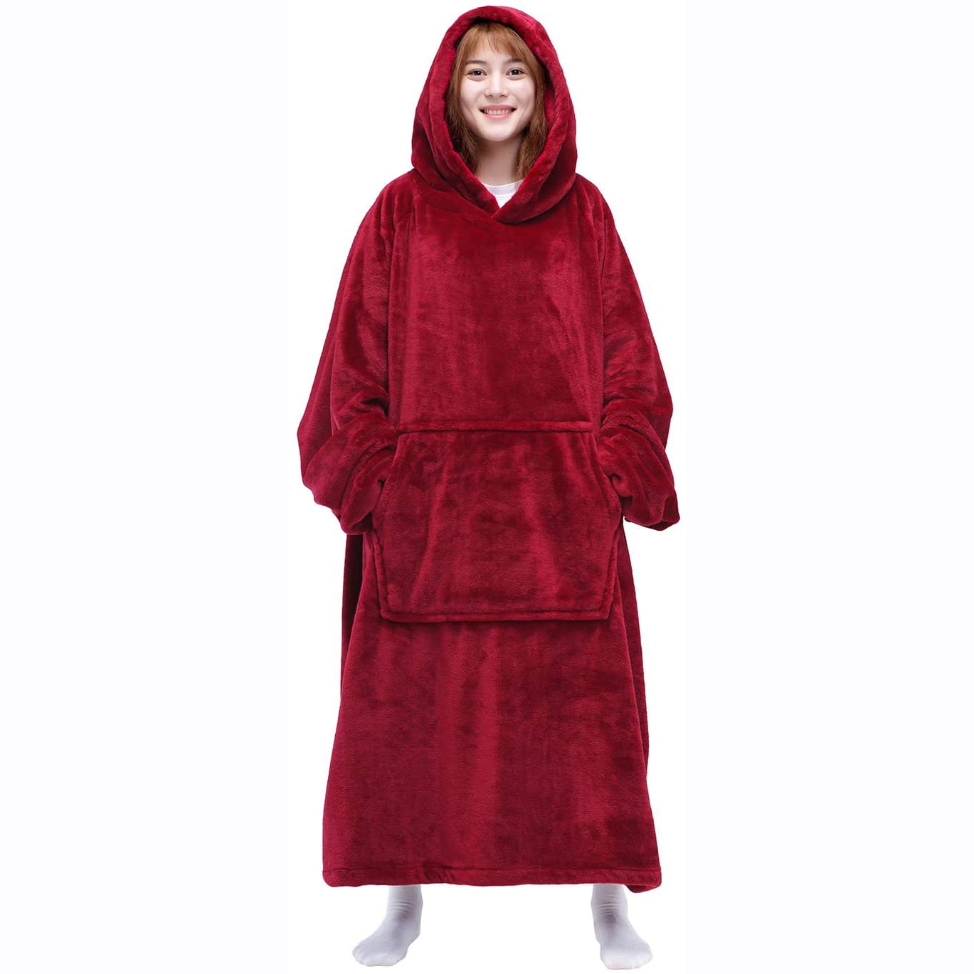 Wearable Blanket Sweatshirt for Women and Men, Super Warm and Cozy Big Blanket Hoodie, Thick