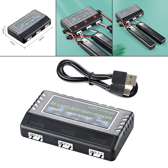 11.1V LI Battery Charger USB Cable 3 in1 Over Current Balancer Charger for 3S Batteris remote control Toys