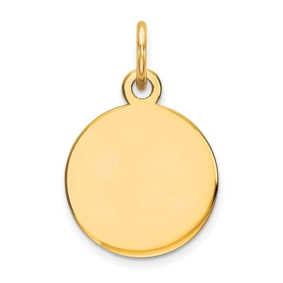 Finest Gold10XM537-18 10K Yellow Gold Round Disc Charm
