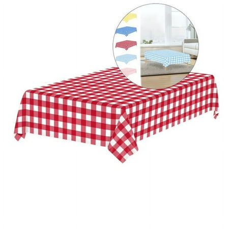 Yoloke Checkered Tablecloth Disposable Gingham Tablecloth Rectangle Waterproof Plastic Table Cloths for Outdoor Picnic Birthday Party Baby Shower