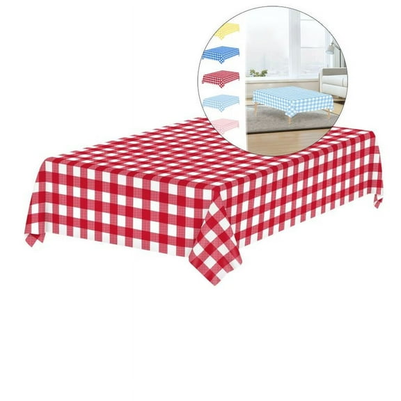 Yoloke Checkered Tablecloth Disposable Gingham Tablecloth, Rectangle Waterproof Plastic Table Cloths for Outdoor Picnic, Birthday, Party, Baby Shower