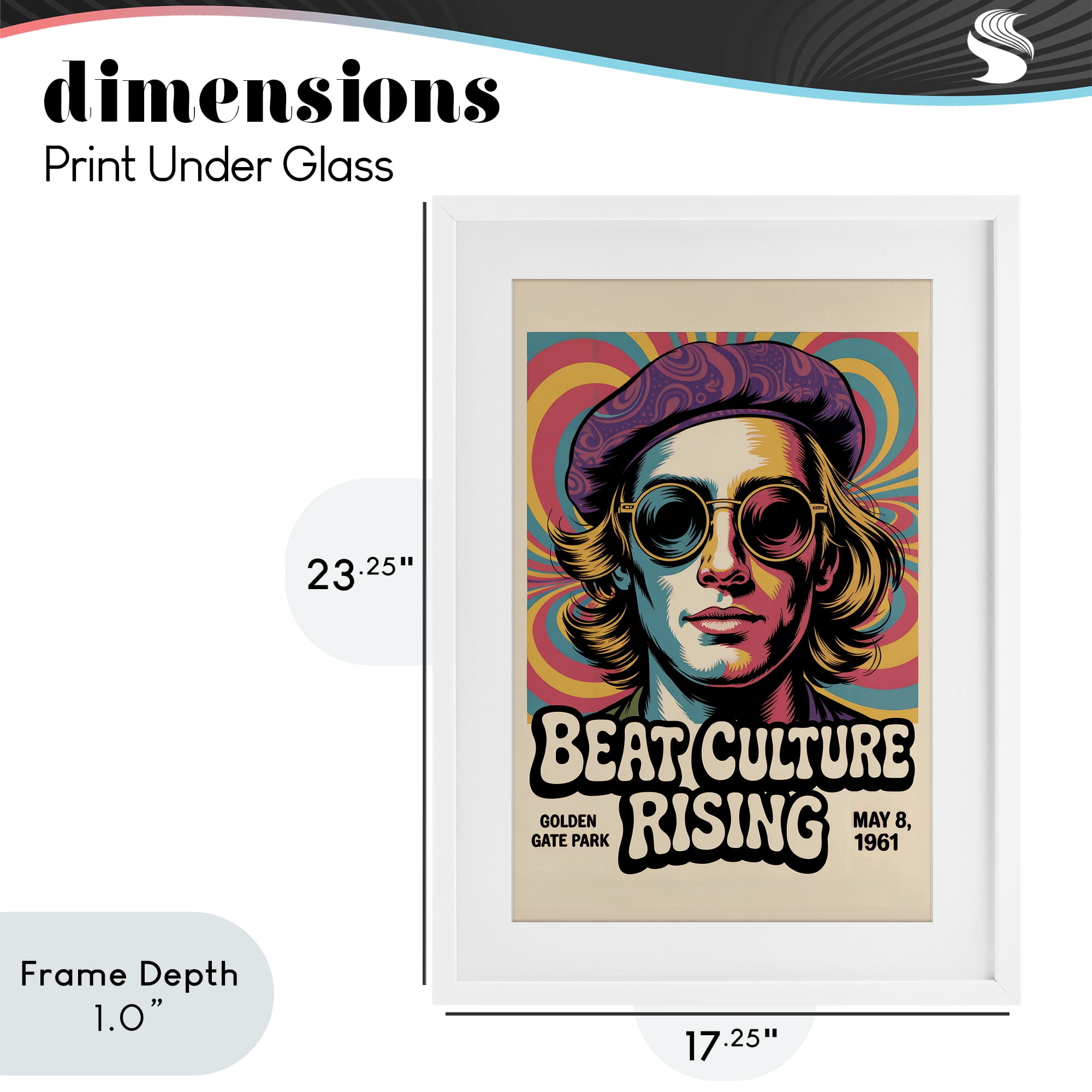 Stupell Industries Beat Culture Rising Poster White Framed Print Under Glass, design by Andreas Magnusson