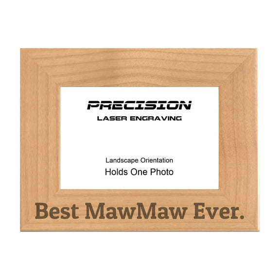PrecisionNC MawMaw Frames Best MawMaw Ever Engraved Natural Wood Picture Frame Gift from Grandchild 5x7 Landscape