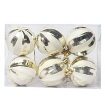 HomeDM Christmas Balls 6Pcs Yellow Shatterproof Ornaments Balls Christmas Tree Hanging Pendant for Holiday Wedding Party Home Decor