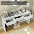 thumbnail image 4 of Furnihold 55"W Fluted Console Table with 3 Drawers, Narrow Long Entryway Table for Hallway, Living Room, White, 4 of 8