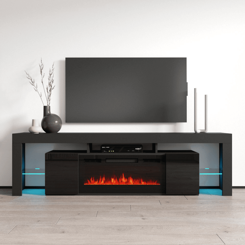 79" Fireplace TV Stand With 40" Electric Fireplace