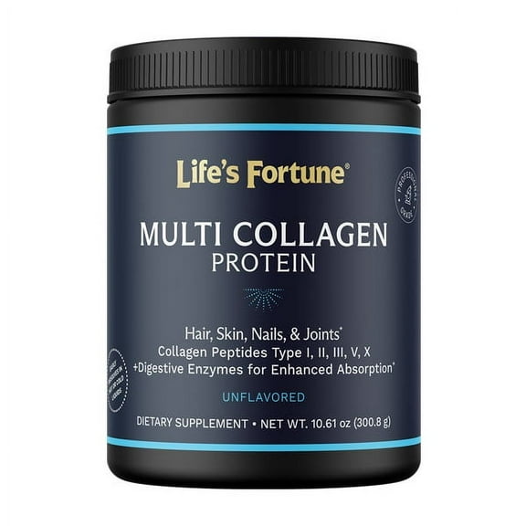 Life's Fortune Enhanced Multi Collagen Peptides Protein Powder, 30 Serv