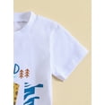 thumbnail image 6 of Wassery Toddler Boys Summer Birthday Outfits 18M 2T 3T 4T 5T Infant Girls Coconut Tree Print Short Sleeve T-shirt and Casual Elastic Shorts 2Pcs Set, 6 of 9