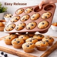 thumbnail image 2 of Non Stick Ceramic Coated Copper Professional Healthy 12 Cup Cake and Muffins Baking Pan Sheet, Oven and Dishwasher Safe (COPPER 12-CUP BAKING PAN), 2 of 8