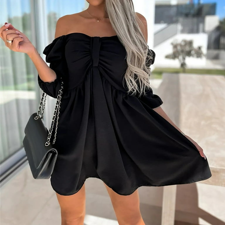 Shop the One Sweet Day Gathered Bust Ruched Side Mini Dress Black