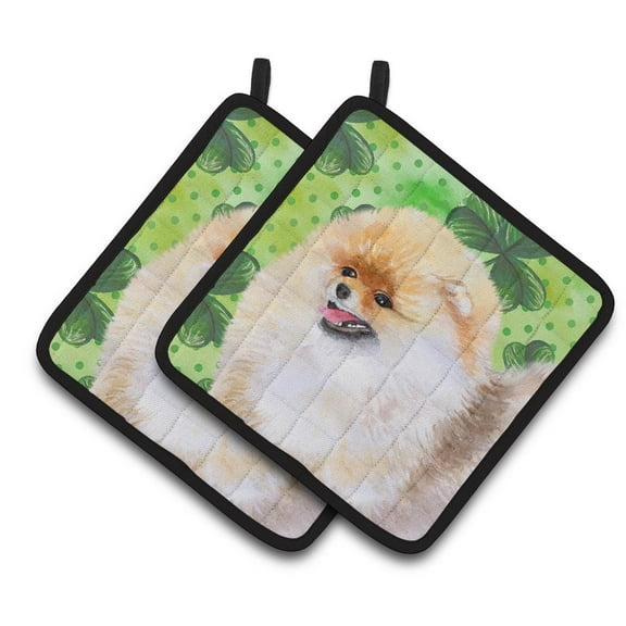Caroline's Treasures Pomeranian St Patrick's Pair of Pot Holders