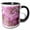 Black/White, variant on 3drose, Blooming Lilac Bush. Clusters of Beautiful Pink Flowers., 11oz Magic Transforming Mug