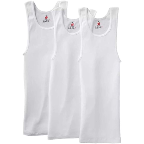 Hanes Boys Undershirts Pack, 4-Pack, Crew Neck T-Shirts for Kids, Soft Moisture-Wicking, Tagless