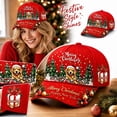 thumbnail image 2 of Red Ajustable Christmas Baseball Hat for Women & Men, Colorful Embroidered Funny Xmas Holiday Twill Cotton Cap, Christmas & New Year Gifts, 2 of 5
