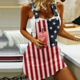 thumbnail image 2 of Asqwmvz Denim Skirt Men's Women's American Flag Denim Bib Overall Shorts Romper Independence Day Clothes Slip Skirt Red, 2 of 7