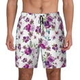 thumbnail image 2 of Picia Violets Flowers pattern Mens Swim Trunks with Compression Liner Stretch Beach Shorts Quick Dry with Zipper Pockets No-Chafing Board Shorts-X-Large, 2 of 9