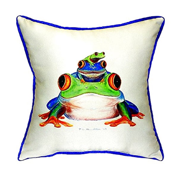 Betsy Drake SN456 12 x 12 in. Stacked Frogs Small Indoor & Outdoor Pillow