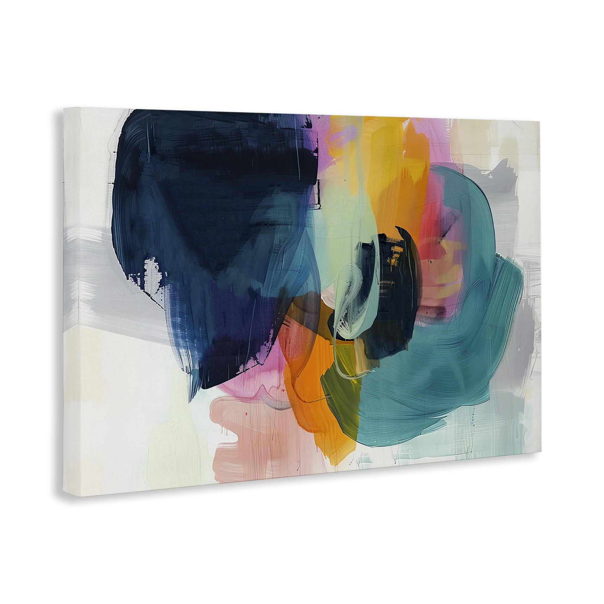 Stupell Industries Bold Hue Paint Strokes Abstract Painting Wrapped Canvas Art Print Wall Art, 24 x 16