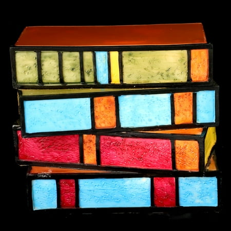 

Painted Book Stacking Lamp Table Lamps Book Lamp Stained Glass Stained Glass Stacked Books Lamp Stacked Books Light