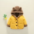 thumbnail image 2 of FAOWME Toddler Baby Boys Girls Winter Jacket Small Kids Warm Hooded Outwear Coat Yellow 4-5 Years, 2 of 3