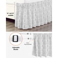 thumbnail image 3 of Boho Black Pattern Wrap Around Bed Skirts for California King Bed 18" Drop,Bed Skirt with Adjustable Elastic Belt Dust Ruffle Bed Valance Modern Geometric Southwestern Vintage Bed Frame Cover, 3 of 7