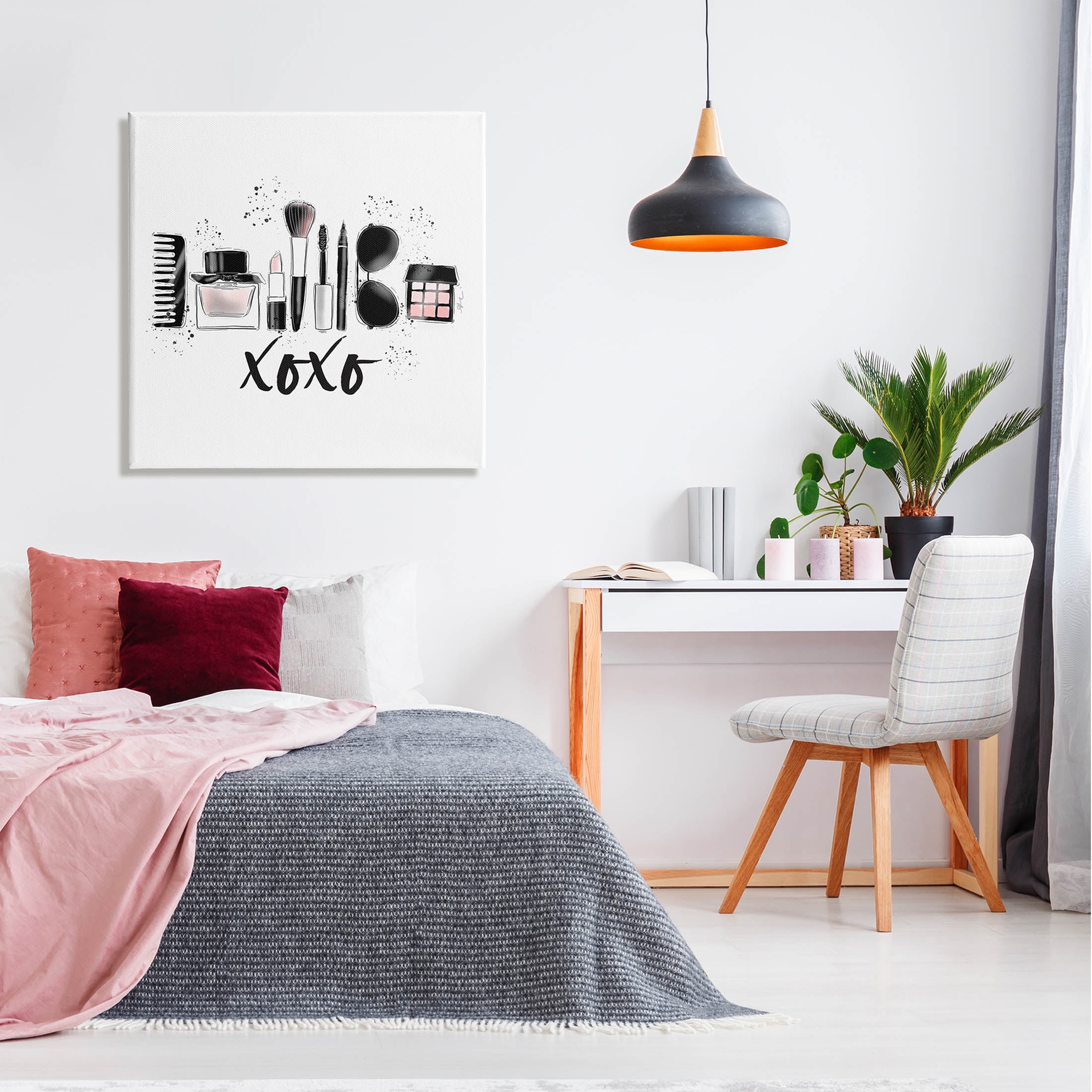 Stupell Industries Xoxo Various Glam Makeup Graphic Art Gallery Wrapped Canvas Print Wall Art, Design by Alison Petrie