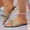 Gold, variant on Women's Sequin Pointed-Toe Slide Sandals, Sparkly Open-Toe Flat Slippers, Casual Slip-On Party Summer Footwear Gold 6(37)