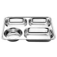 thumbnail image 4 of AOOOWER Stainless Steel Divided Dinner Tray Lunch Container Food Plate for School Cantee, 4 of 17