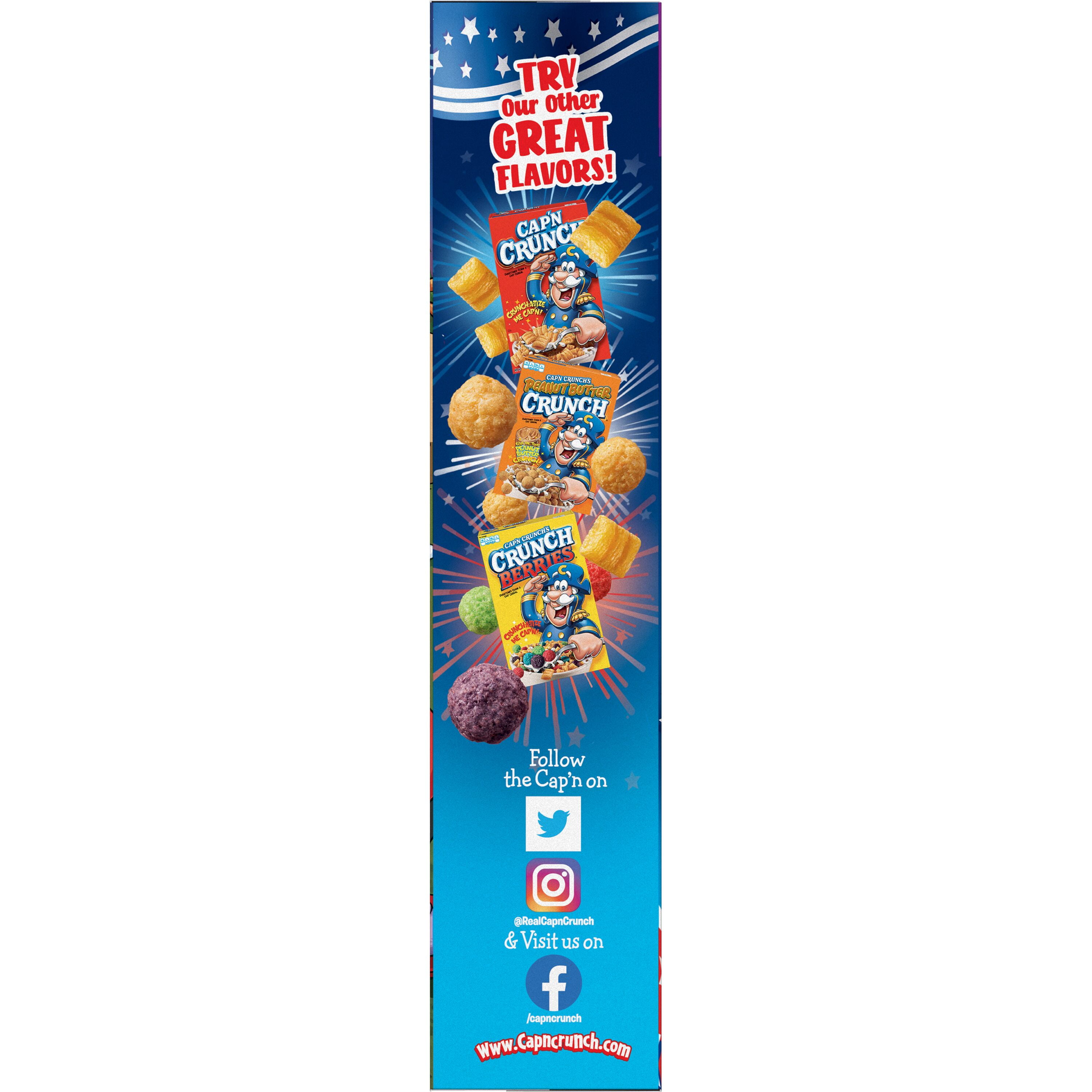 Cap'n Crunch's Sweetened Red White & Blue Crunchy Corn & Oat Cereal, 16.9 oz, Family Size Box