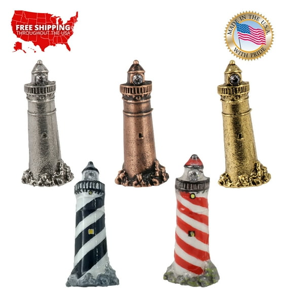 Lighthouse, Pewter, Hat, Lapel, Brooch, Pin, Pins, Made in USA, Over 200O Designs Available, Creative Pewter Designs.