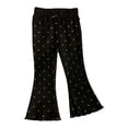 thumbnail image 4 of CPNG Girls Bell Bottom Pants Polka Dots Bow Elastic High Waisted Slim Fitting Casual Yoga Dance Flared Pants(Black,4-5 Years), 4 of 5