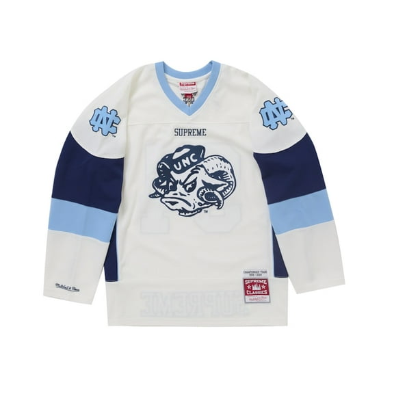 Supreme Men's Mitchell & Ness NCAA Hockey Jersey White, from StockX