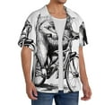 thumbnail image 2 of Honeii Capybara Riding Bicycle for Men's Short-Sleeved Button-Up Collared Shirt Featuring A Pocket, Perfect for Beach Vacations, And Travel Adventures.-X-Large, 2 of 5