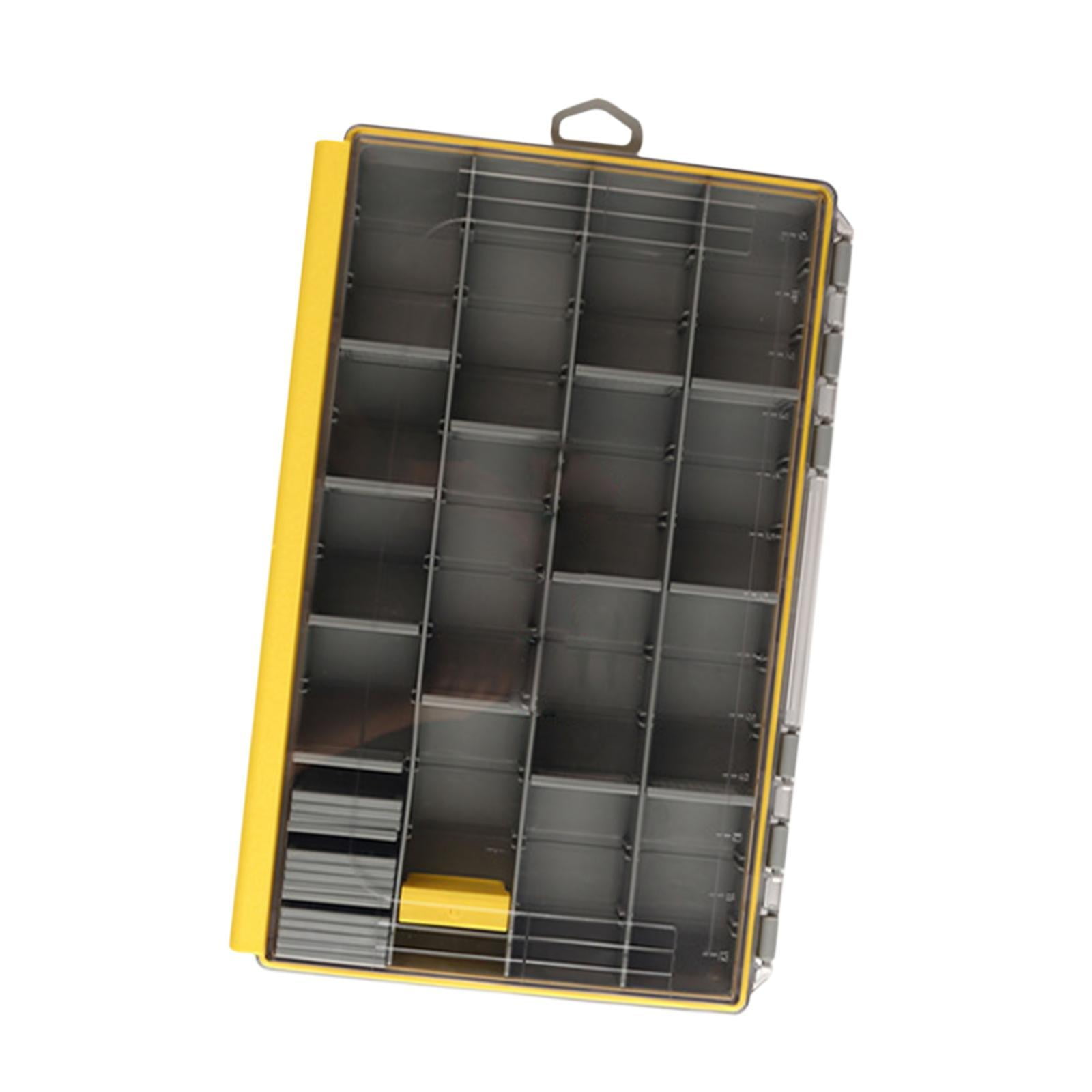 Wswqop Fishing Tackle Box Lightweight Multi Grids Lure Box Convenient Storage Container 27.5x18x4.5cm
