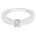 thumbnail image 3 of 1/10 CT Round Cut Natural White Diamond Solitaire Engagement Wedding Engagement Wedding Ring In 14K White Gold Plated 925 Sterling Silver (Color: I-J, Clarity: I2-I3, 0.10 Cttw) -4, 3 of 7