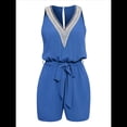 thumbnail image 1 of Mono de Verano Sin Mangas con Cuello en V Azul XL, 1 of 10