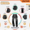 thumbnail image 6 of Men’s Heavy Duty Work Pants – Cordura Knee Utility Trousers for Construction with Multiple Pockets Grey, 6 of 6
